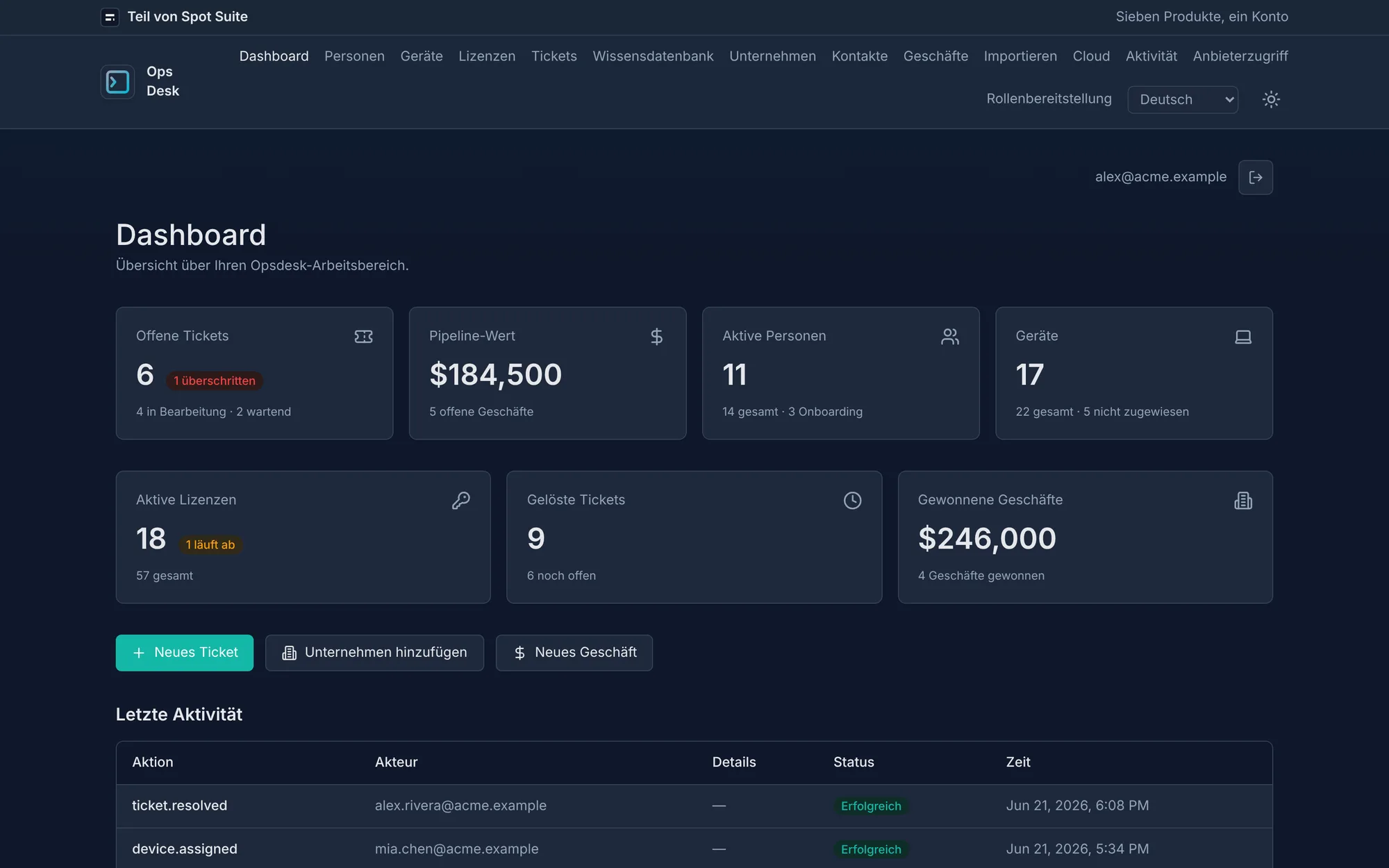 OpsDesk-Dashboard